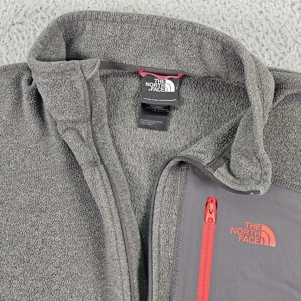 The North Face‎ Fleece Pullover Mens Large Gray Quarter Zip Chest Pocket Panels